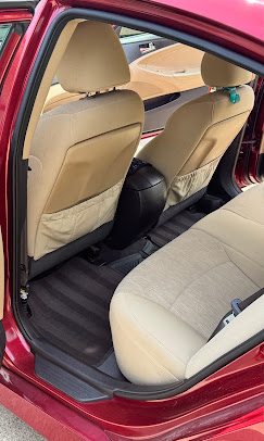 Red sedan interior detailed